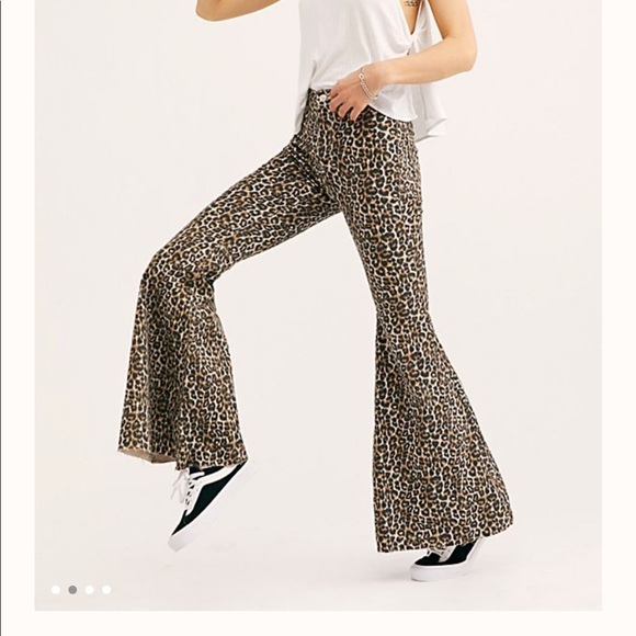 cheetah flare jeans